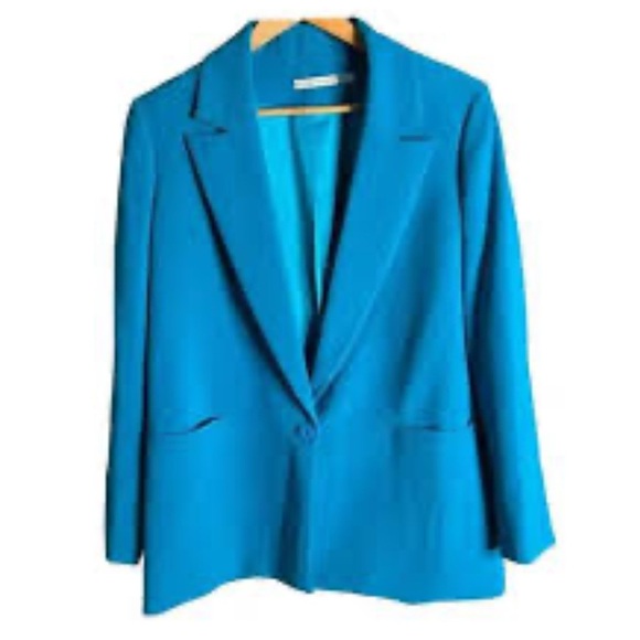 Alice + Olivia Women's Blue Shan Solid Oversized Blazer Jacket Coat Size 0 - Picture 6 of 6